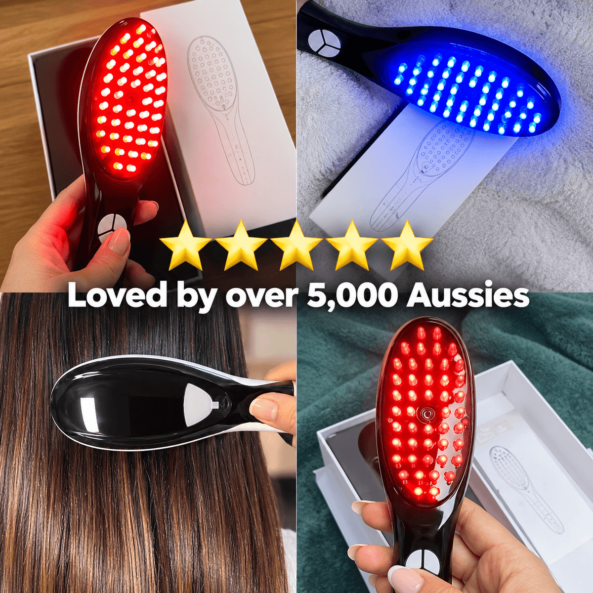 GlowSkin™ Premium 4-in-1 LED Hair Growth Brush