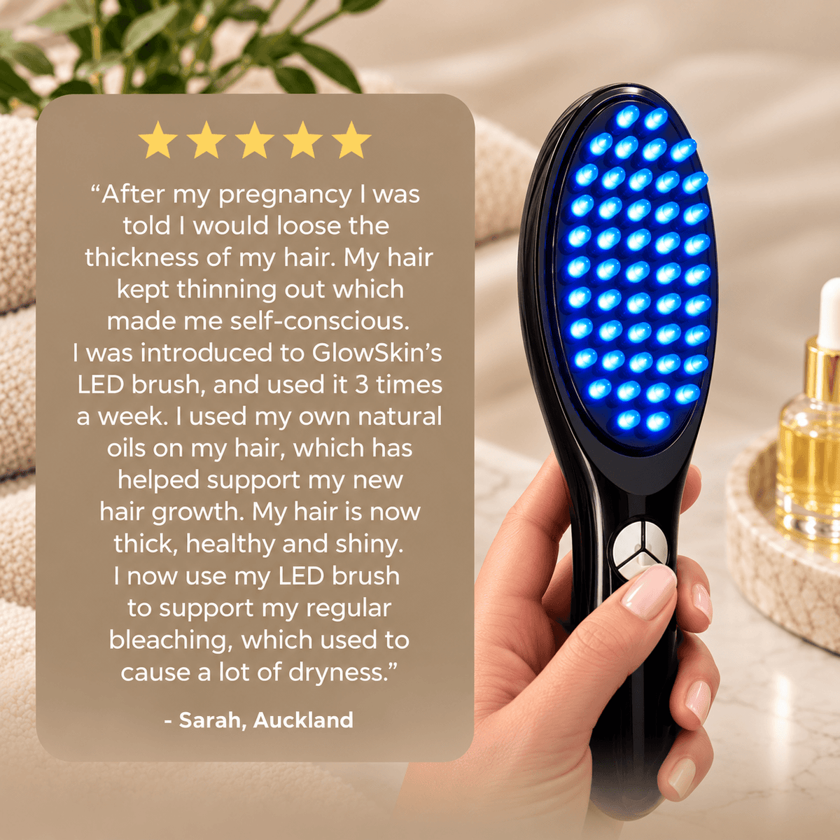 GlowSkin™ Premium 4-in-1 LED Hair Growth Brush